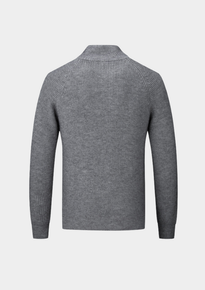 VogeLuxe | Men’s Ribbed Full-Zip Sweater 3