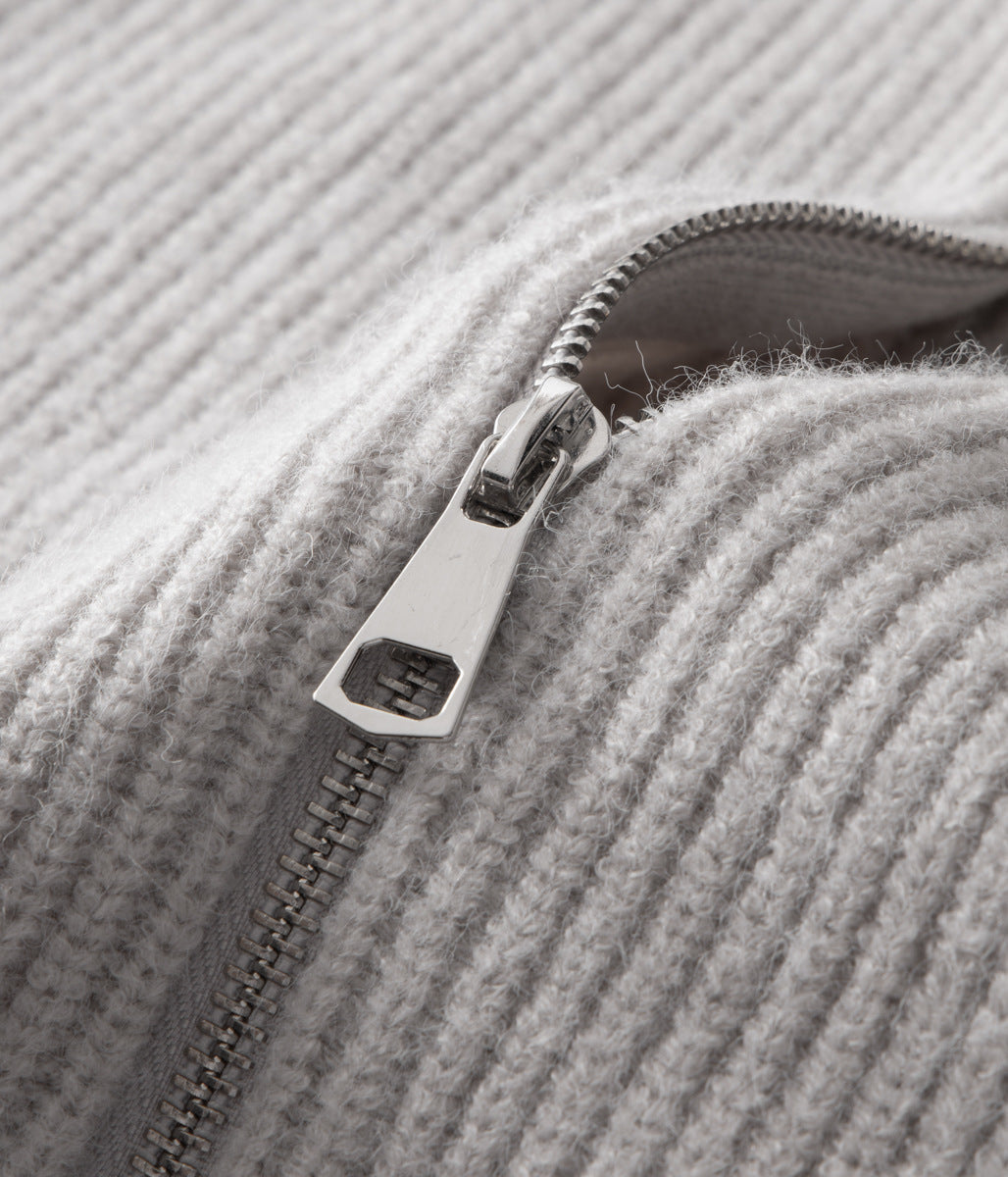 VogeLuxe | Men’s Ribbed Full-Zip Sweater 5