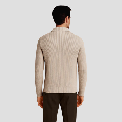 VogeLuxe | Men’s Ribbed Knit Half-Zip Sweater 3