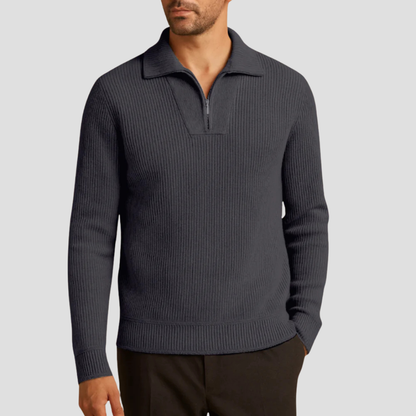 VogeLuxe | Men’s Ribbed Knit Half-Zip Sweater 6