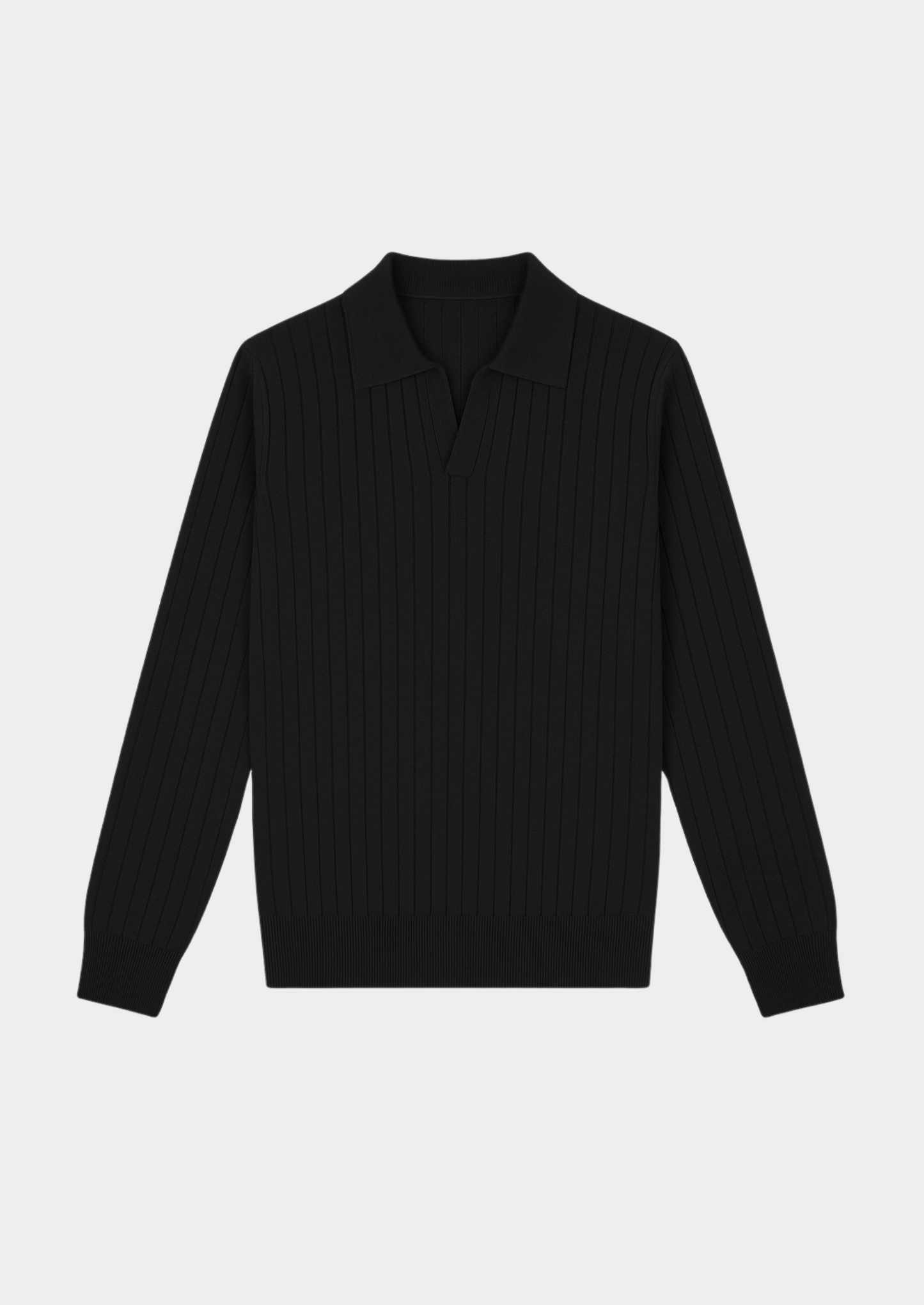 VogeLuxe | Men’s Ribbed Knit Polo Sweater 0