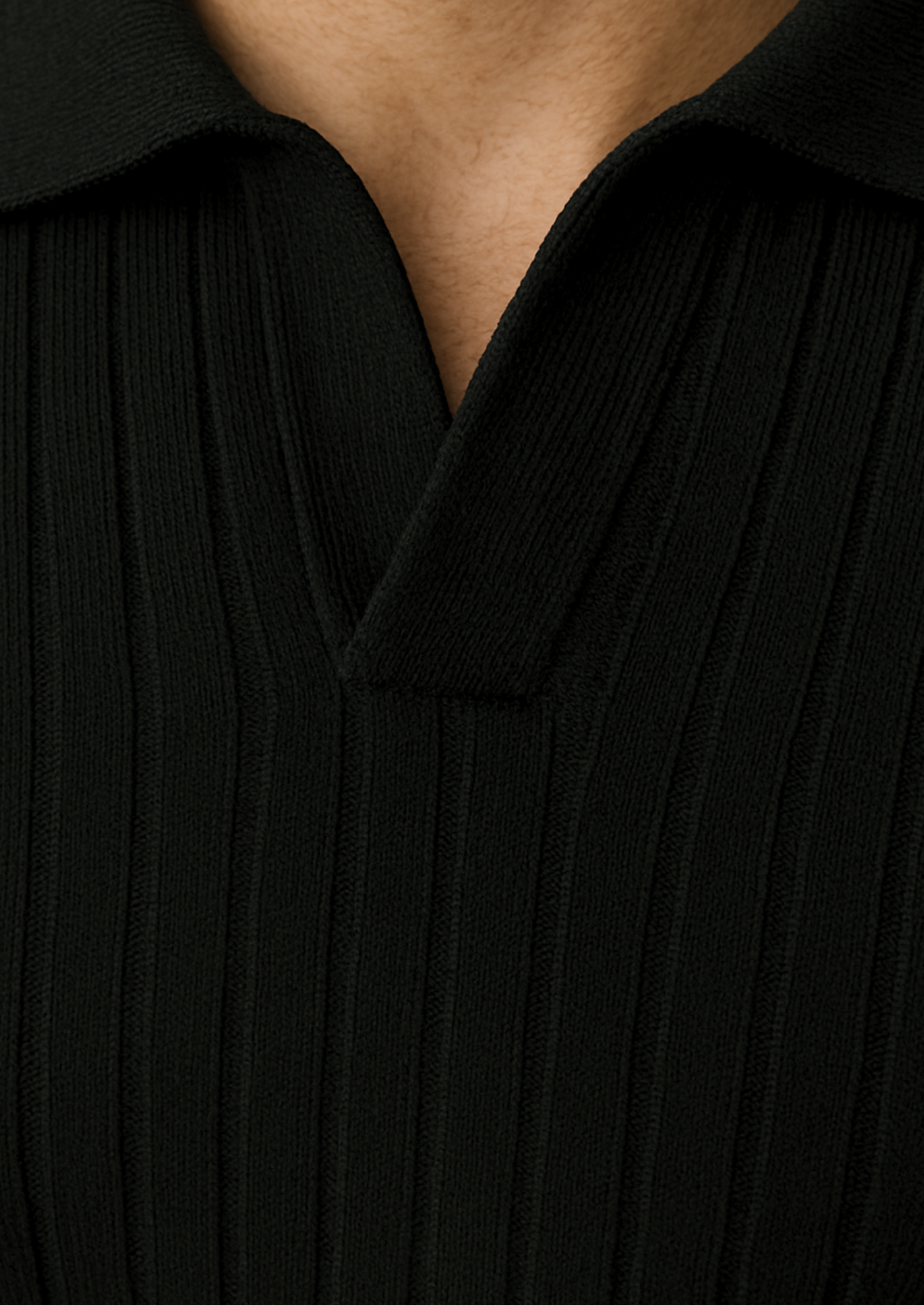 VogeLuxe | Men’s Ribbed Knit Polo Sweater 4