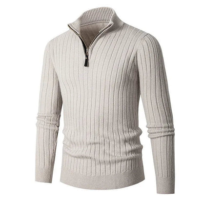 VogeLuxe | Men's Ribbed Quarter-Zip Pullover 0