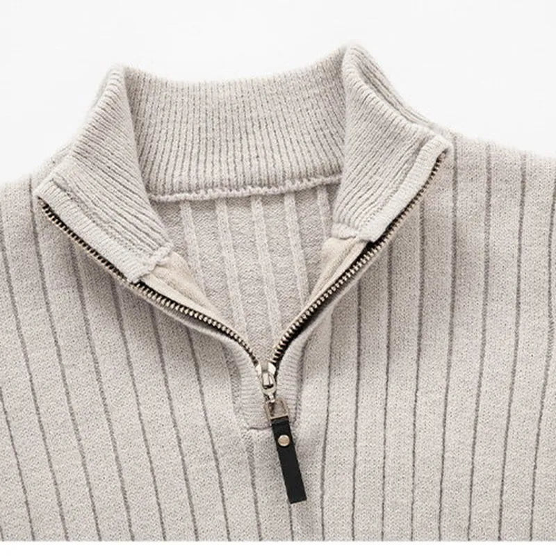 VogeLuxe | Men's Ribbed Quarter-Zip Pullover 2