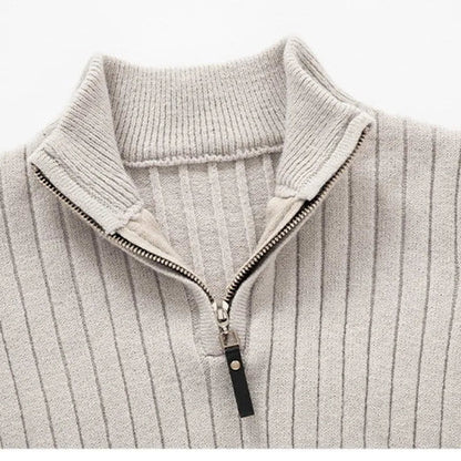 VogeLuxe | Men's Ribbed Quarter-Zip Pullover 2