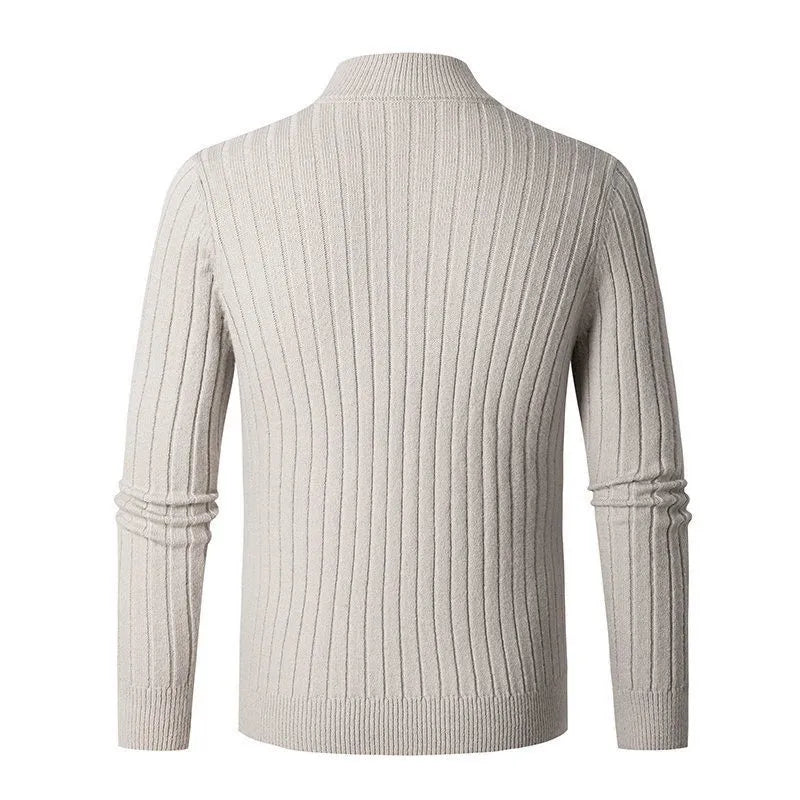 VogeLuxe | Men's Ribbed Quarter-Zip Pullover 3