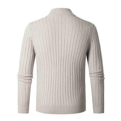 VogeLuxe | Men's Ribbed Quarter-Zip Pullover 3