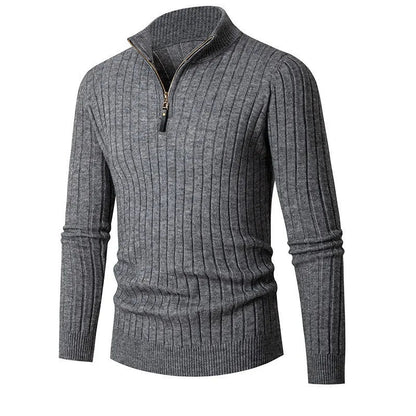 VogeLuxe | Men's Ribbed Quarter-Zip Pullover 6