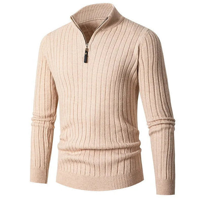 VogeLuxe | Men's Ribbed Quarter-Zip Pullover 8