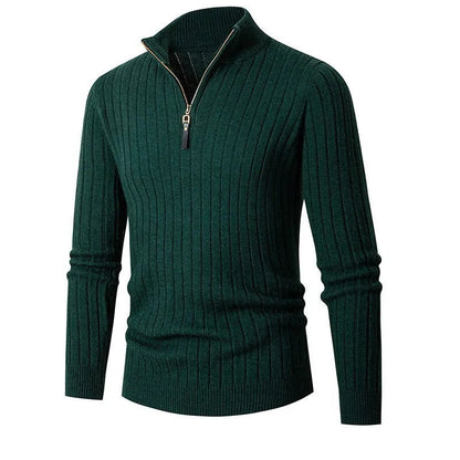 VogeLuxe | Men's Ribbed Quarter-Zip Pullover 9