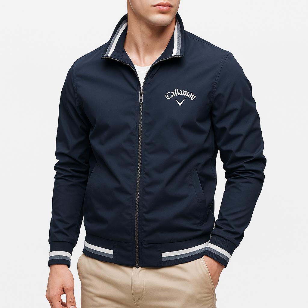 VogeLuxe | Men’s Ribbed Trim Golf Jacket 1