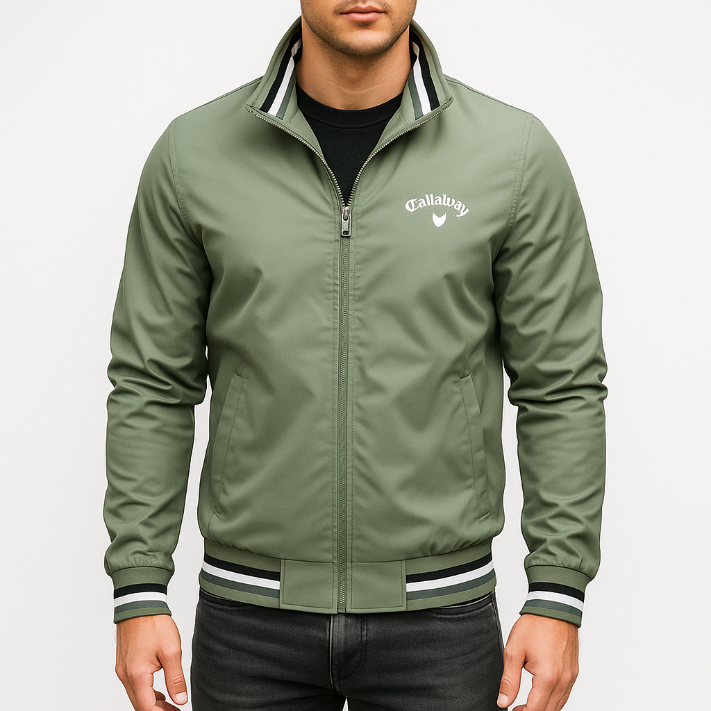 VogeLuxe | Men’s Ribbed Trim Golf Jacket 2