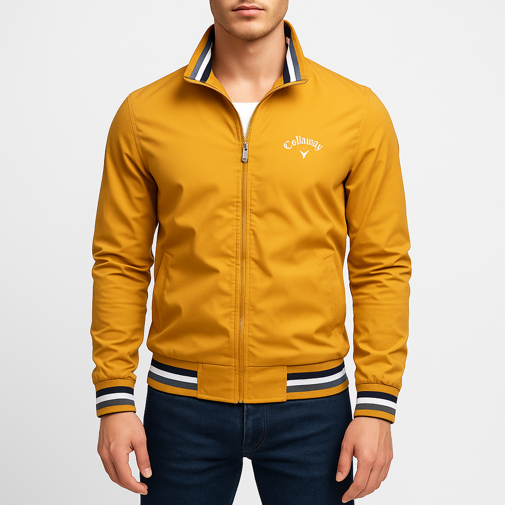 VogeLuxe | Men’s Ribbed Trim Golf Jacket 3
