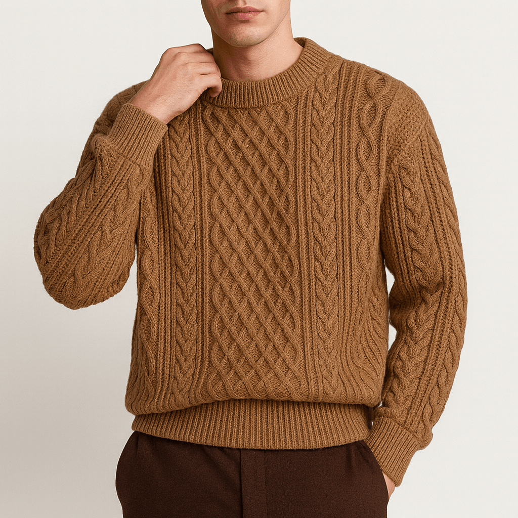 VogeLuxe | Men’s Ribbed Vintage Pullover Sweater 2