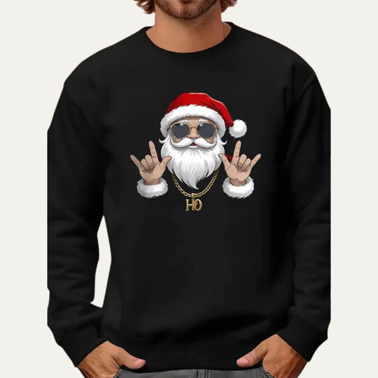 VogeLuxe | Men’s Rock On Santa Christmas Sweatshirt 0