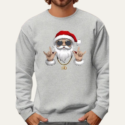 VogeLuxe | Men’s Rock On Santa Christmas Sweatshirt 3