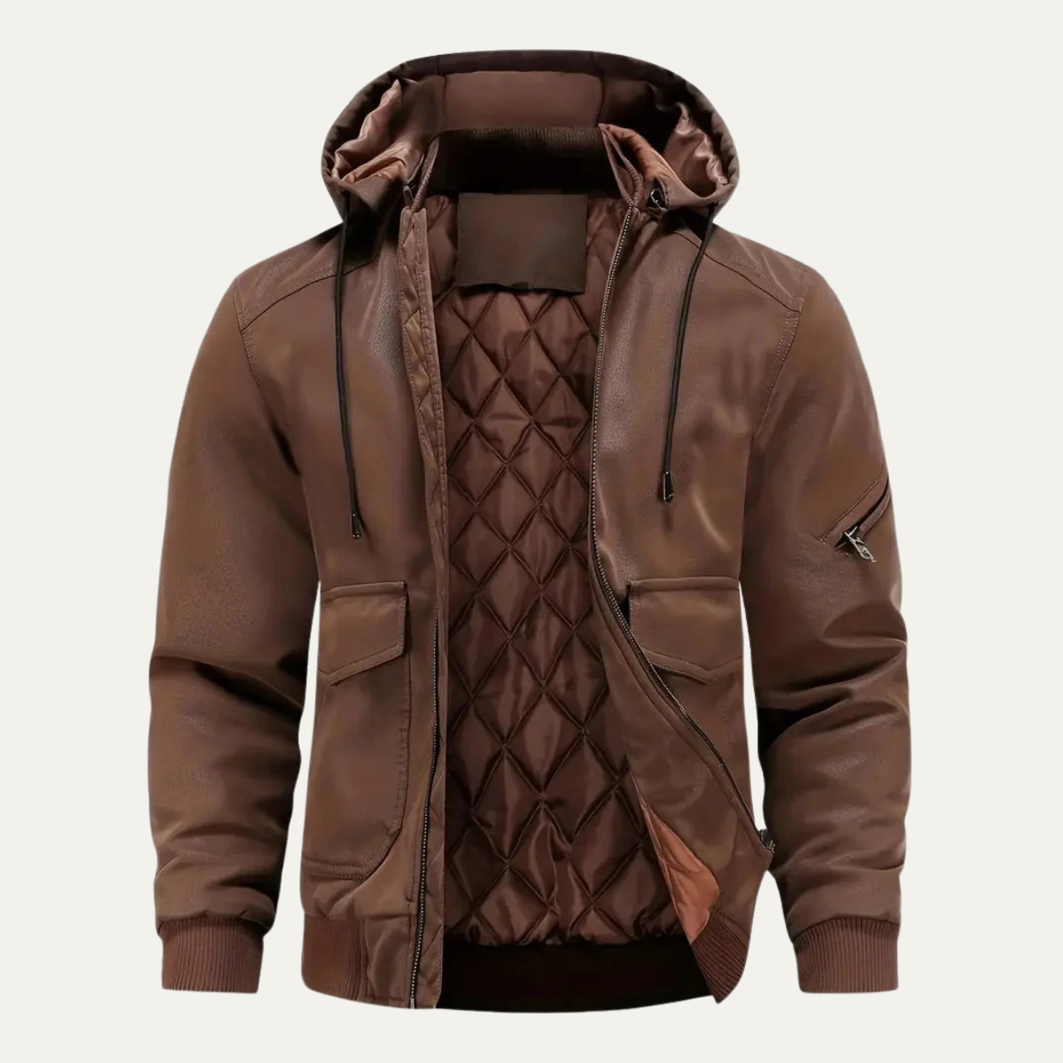 VogeLuxe | Men’s Rugged Faux Leather Jacket 0