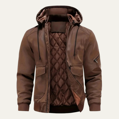 VogeLuxe | Men’s Rugged Faux Leather Jacket 0