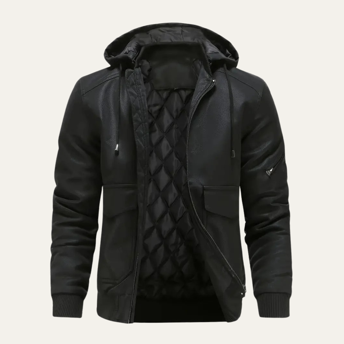 VogeLuxe | Men’s Rugged Faux Leather Jacket 1