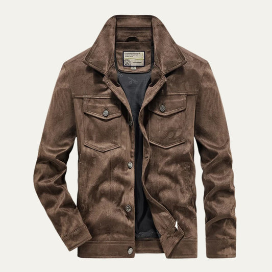 VogeLuxe | Men’s Rugged Suede Field Jacket 0