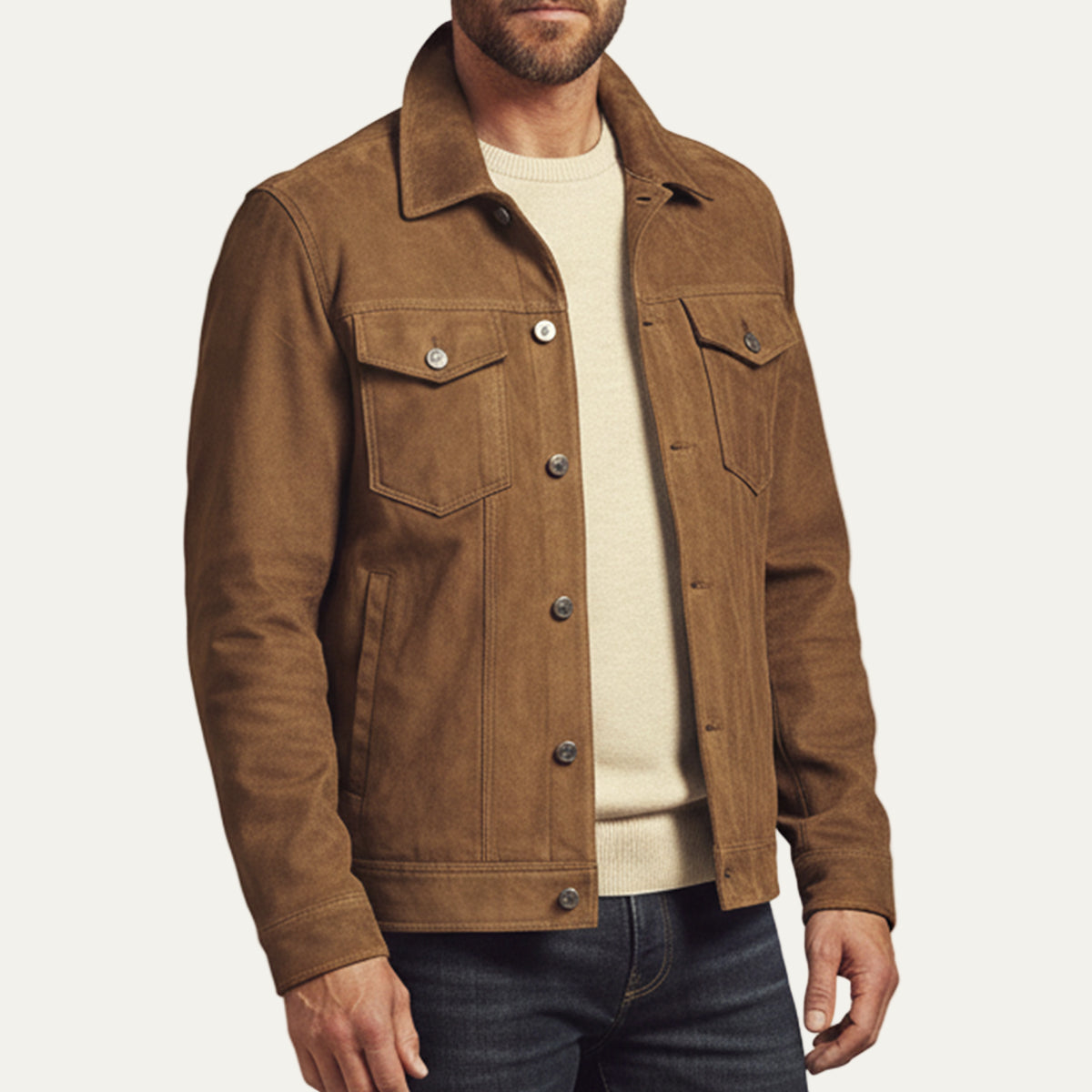 VogeLuxe | Men’s Rugged Suede Field Jacket 6