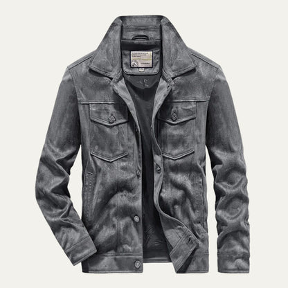 VogeLuxe | Men’s Rugged Suede Field Jacket 7