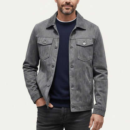 VogeLuxe | Men’s Rugged Suede Field Jacket 8