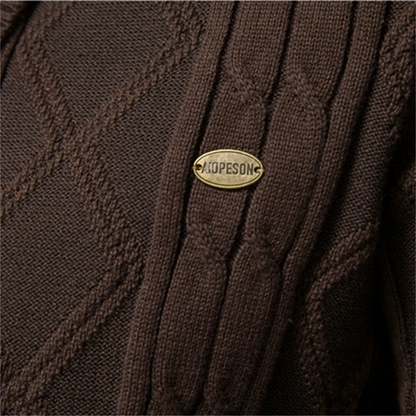 VogeLuxe | Men’s Shawl-Collar Cardigan with Cable Knit 2