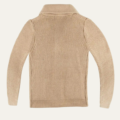 VogeLuxe | Men’s Shawl-Collar Ribbed Cardigan 3