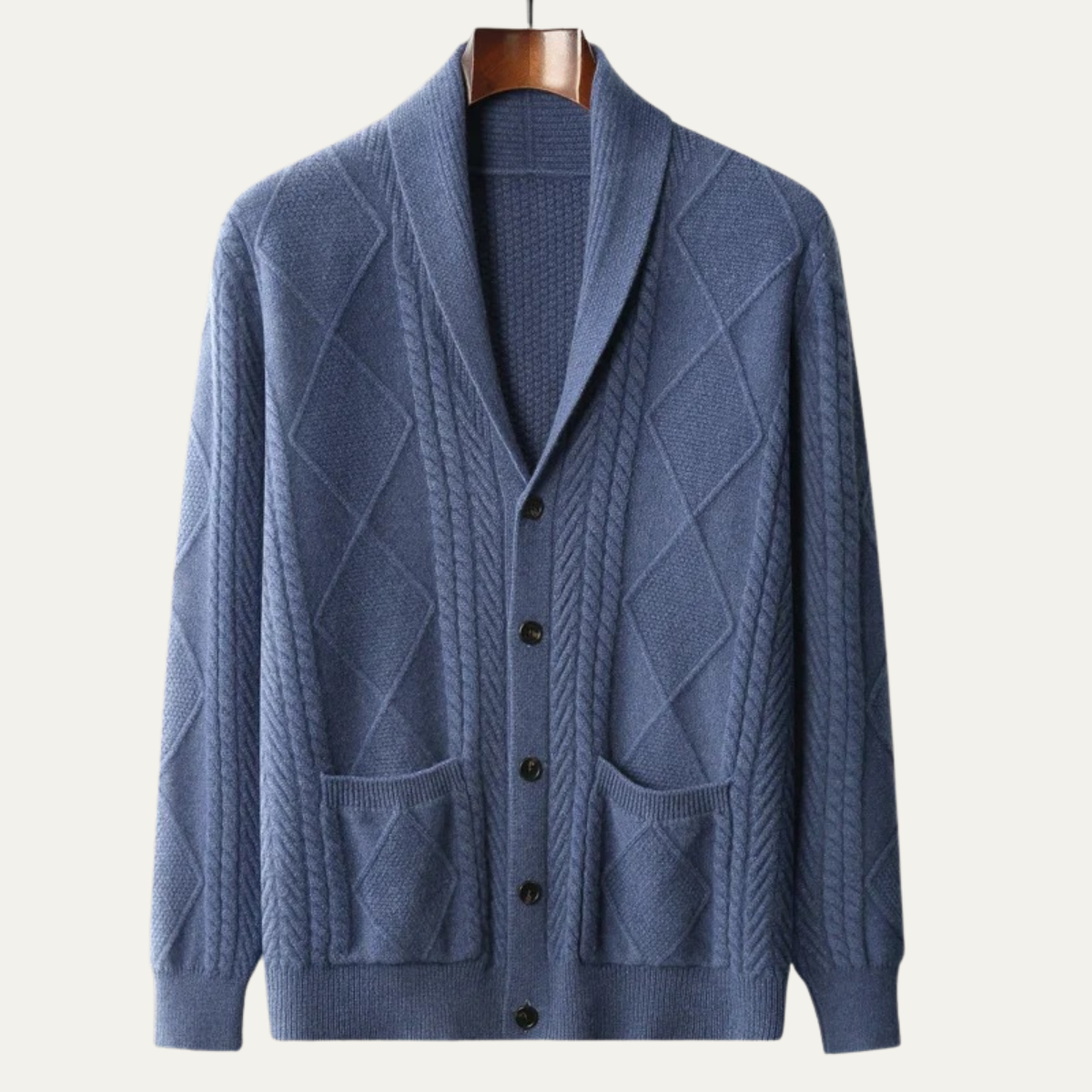 VogeLuxe | Men’s Shawl Collar Button-Up Cardigan 6