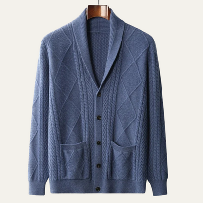 VogeLuxe | Men’s Shawl Collar Button-Up Cardigan 6