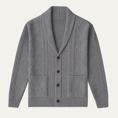 VogeLuxe | Men’s Shawl Collar Button-Up Cardigan 7