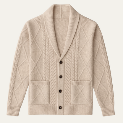 VogeLuxe | Men’s Shawl Collar Button-Up Cardigan 8