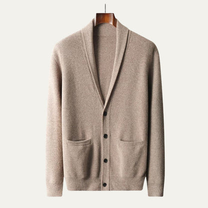 VogeLuxe | Men’s Shawl Collar Knitted Cardigan 1