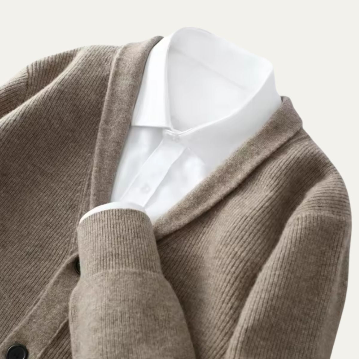 VogeLuxe | Men’s Shawl Collar Knitted Cardigan 2