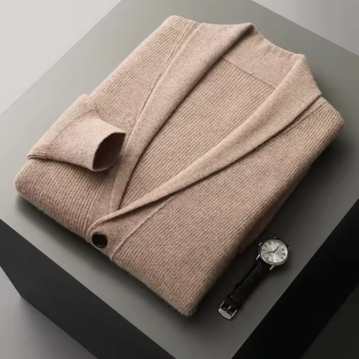 VogeLuxe | Men’s Shawl Collar Knitted Cardigan 5