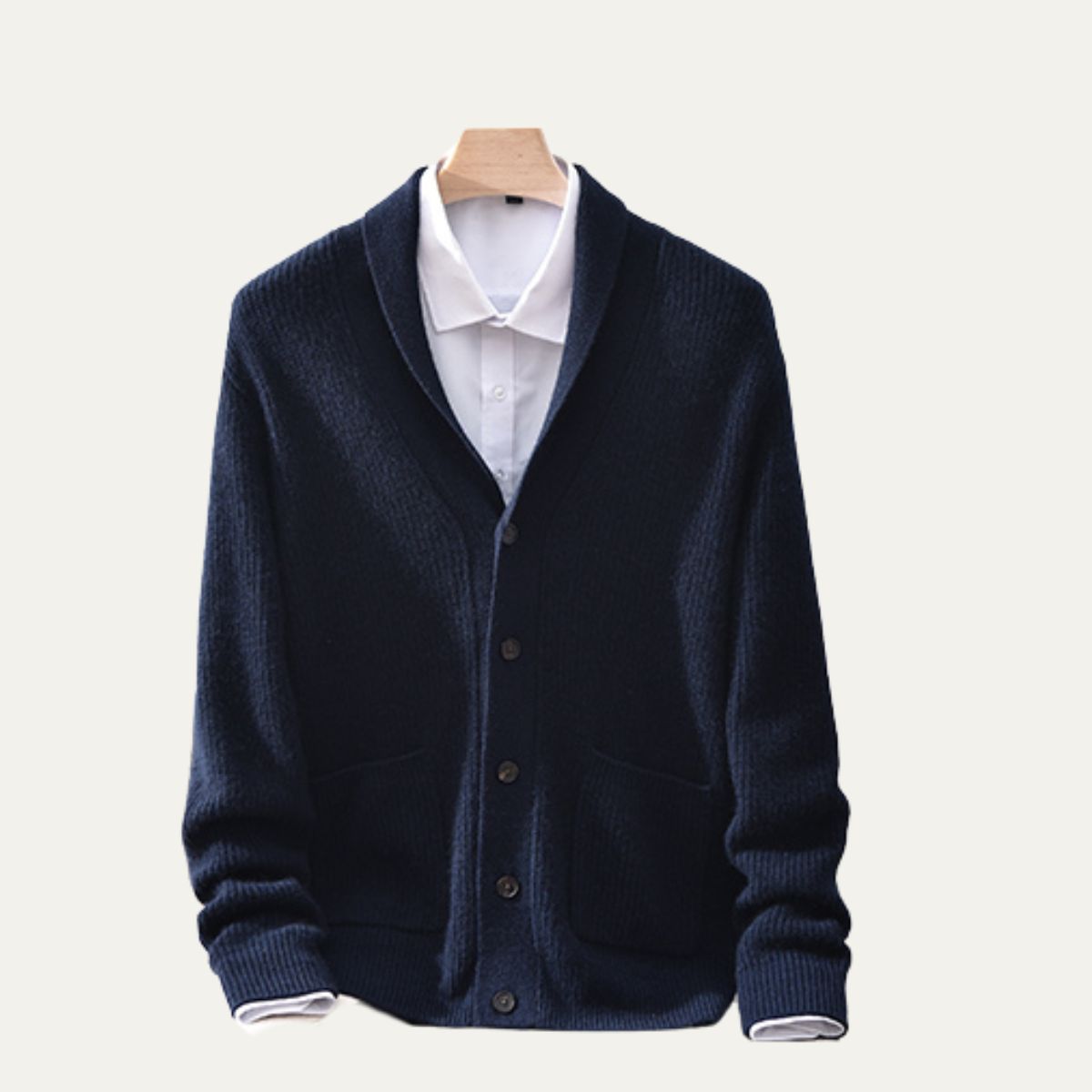 VogeLuxe | Men’s Shawl Collar Knitted Cardigan 8