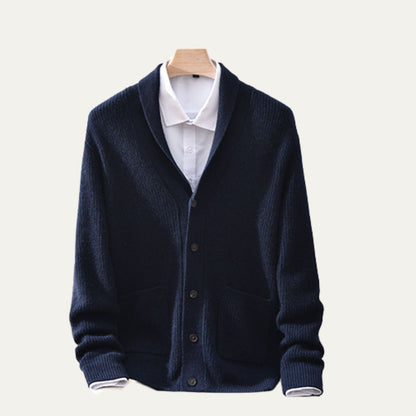 VogeLuxe | Men’s Shawl Collar Knitted Cardigan 8