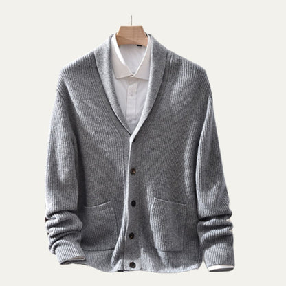 VogeLuxe | Men’s Shawl Collar Knitted Cardigan 9