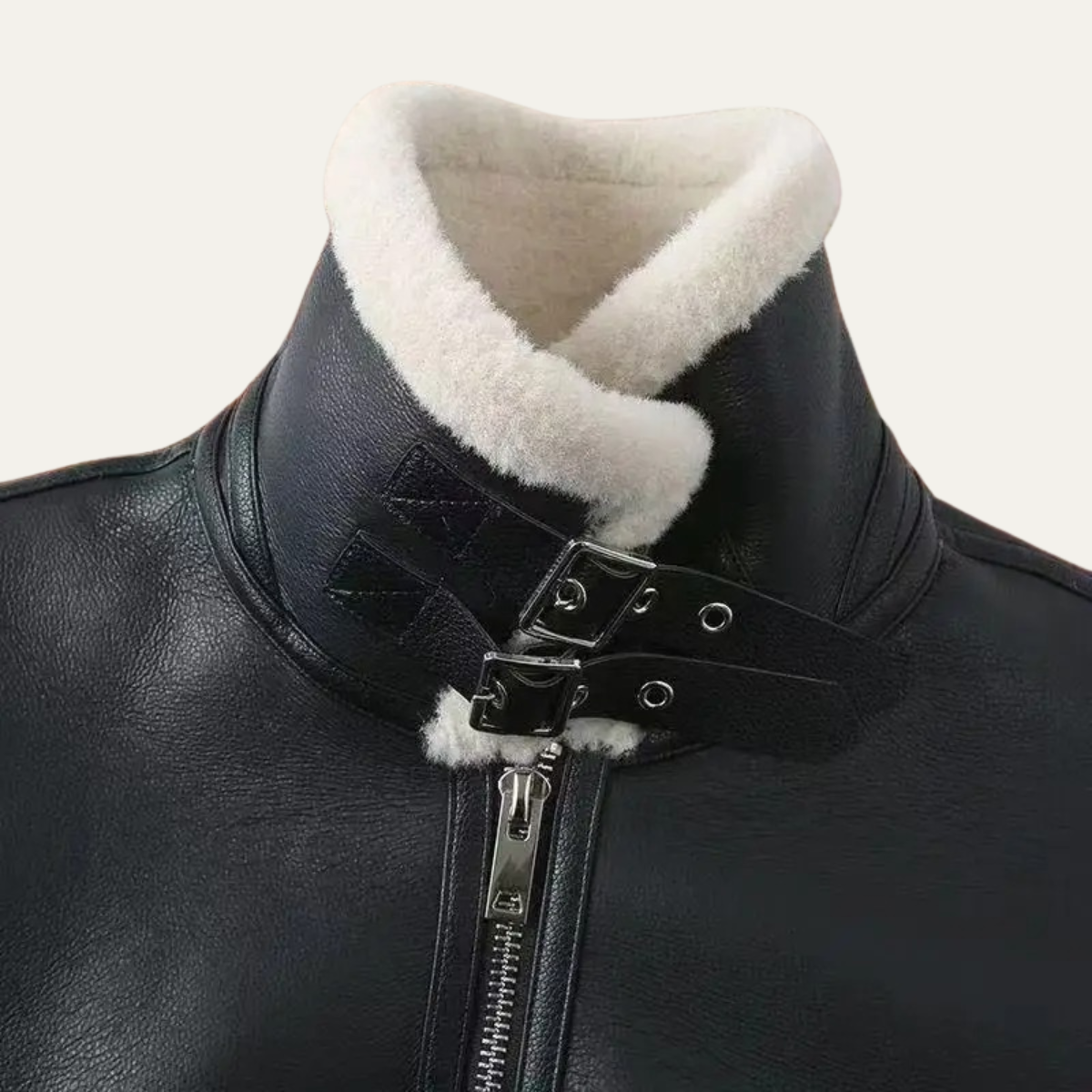 VogeLuxe | Men’s Shearling-Lined Aviator Winter Jacket 3