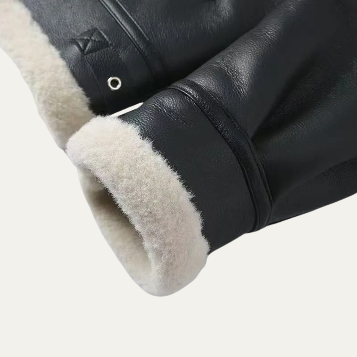 VogeLuxe | Men’s Shearling-Lined Aviator Winter Jacket 4