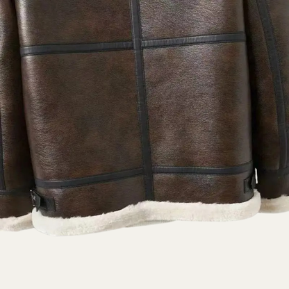 VogeLuxe | Men’s Shearling-Lined Aviator Winter Jacket 5