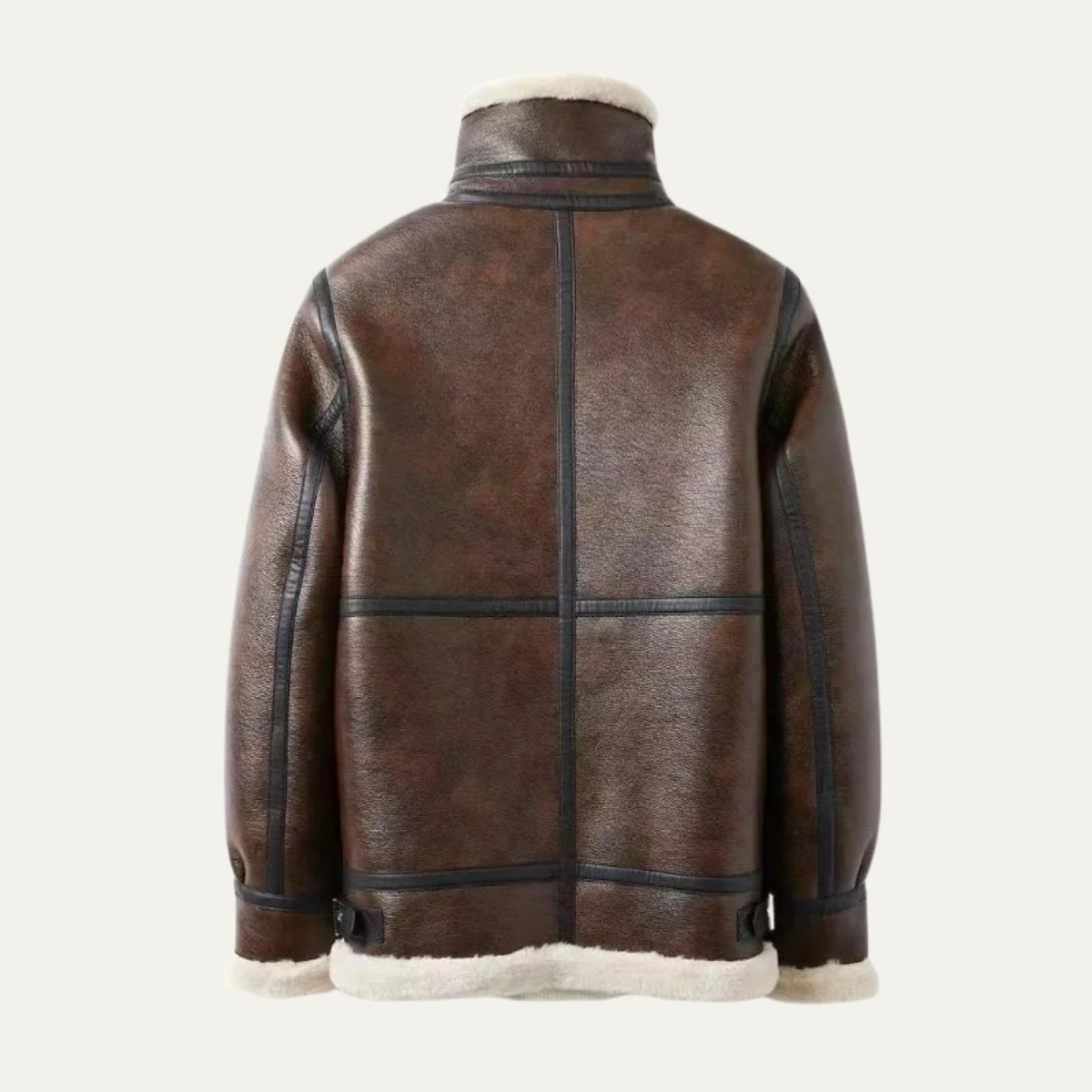 VogeLuxe | Men’s Shearling-Lined Aviator Winter Jacket 7