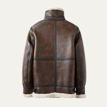 VogeLuxe | Men’s Shearling-Lined Aviator Winter Jacket 7