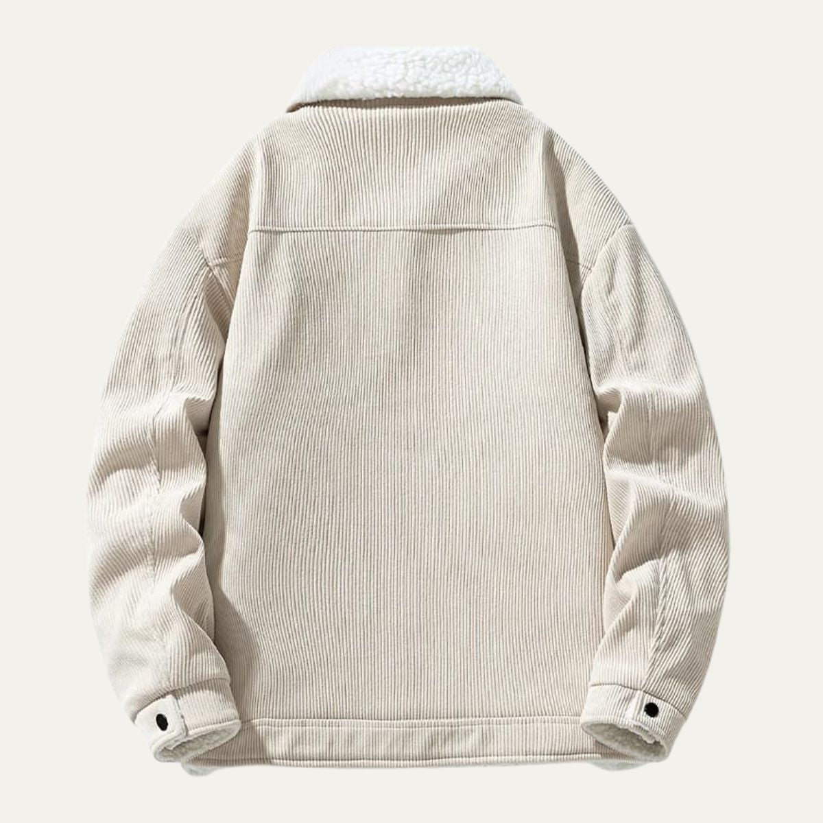 VogeLuxe | Men’s Shearling-Lined Corduroy Trucker Jacket 2