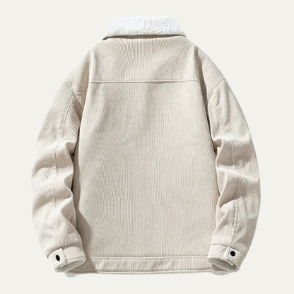 VogeLuxe | Men’s Shearling-Lined Corduroy Trucker Jacket 2