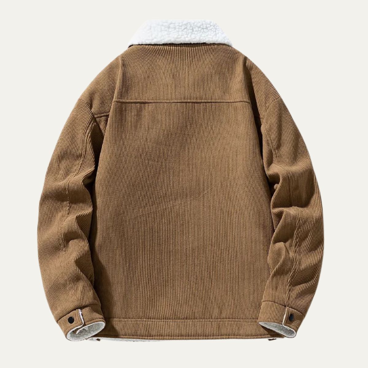 VogeLuxe | Men’s Shearling-Lined Corduroy Trucker Jacket 4