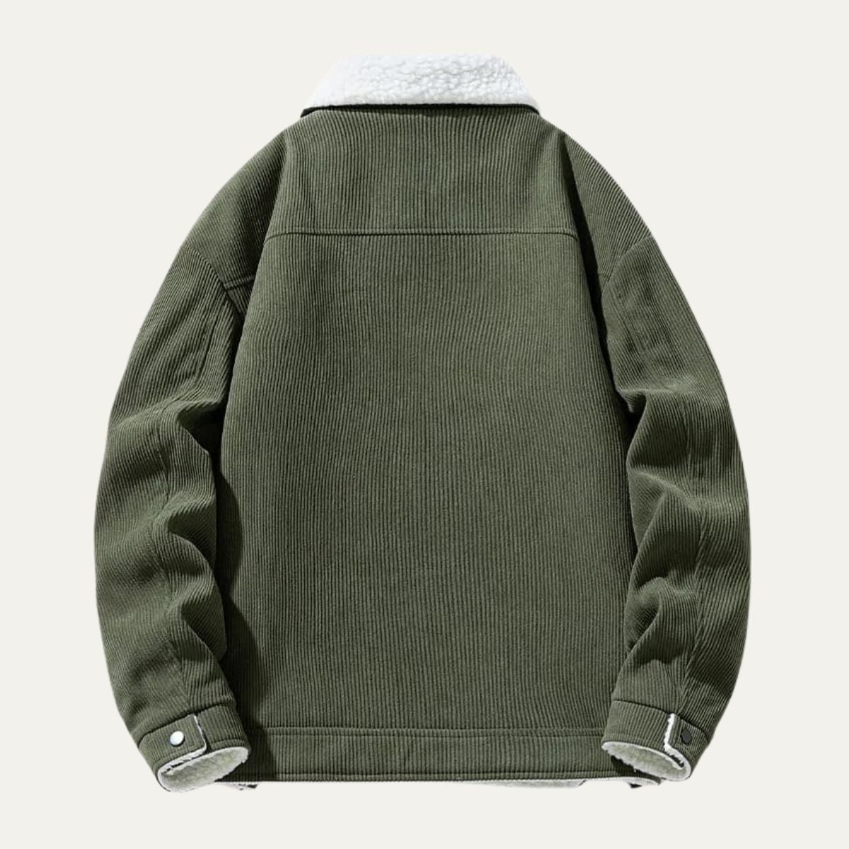 VogeLuxe | Men’s Shearling-Lined Corduroy Trucker Jacket 5