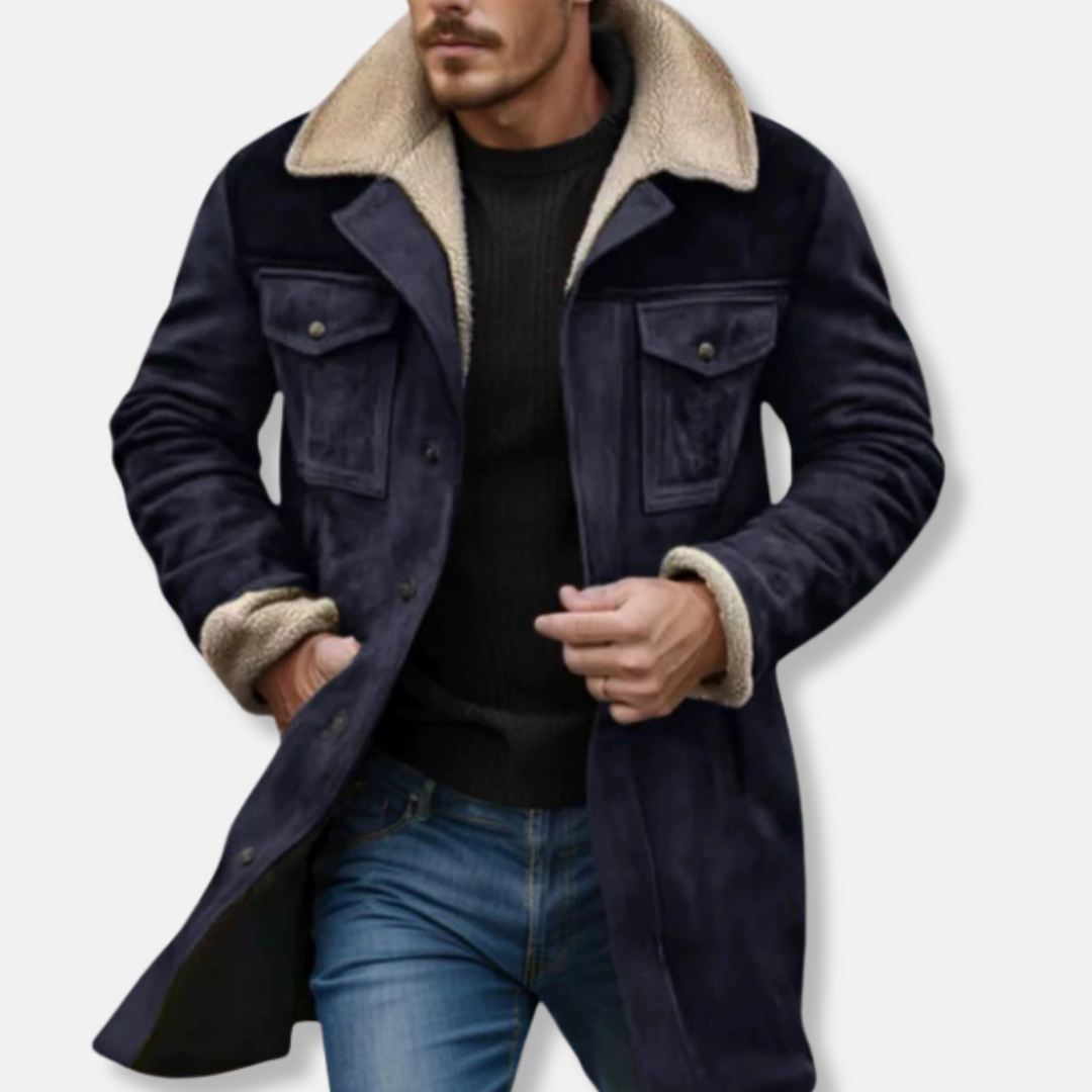 VogeLuxe | Men’s Shearling Trimmed Utility Coat 0