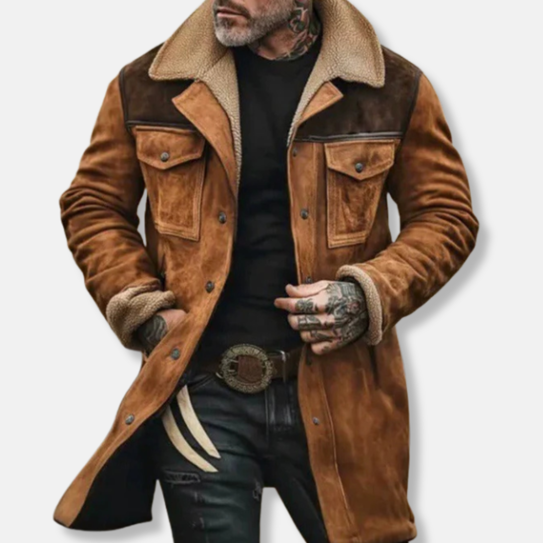 VogeLuxe | Men’s Shearling Trimmed Utility Coat 1